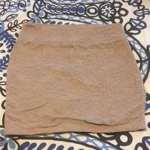 NWT tan lace mini skirt